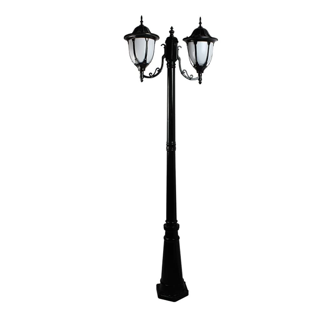 QUSYZD Post Lights Outdoor,2-Lights Ip55 Pillar Garden Outdoor Exterior Bollard Light Cast Aluminum Column Lamp Driveway Decking Courtyard E27 Decoration,Black-H