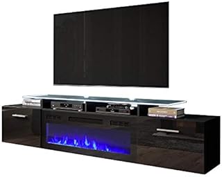 Meble Furniture Rova EF Electric Fireplace Modern 75 TV Stand - Black