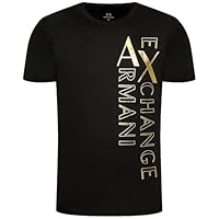 Armani Exchange T-Shirt Uomo Maglietta 3LZTNA ZJ9AZ, Manica Corta, Girocollo (Nero, M)