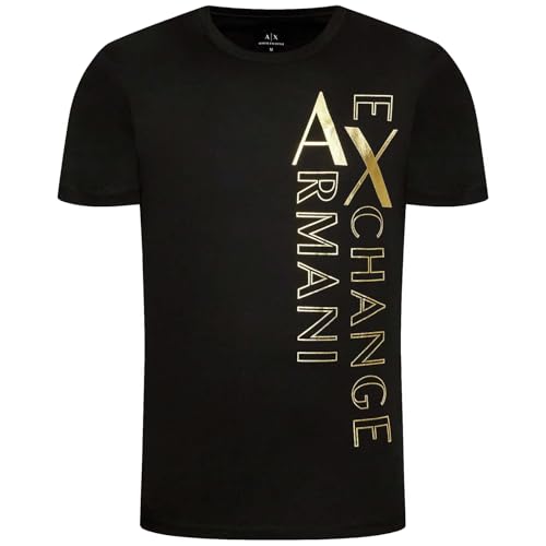 Armani Exchange T-Shirt Uomo Maglietta 3LZTNA ZJ9AZ, Manica Corta, Girocollo (Nero, S)