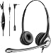 Wantek Wired Cell Phone Headset Dual with Noise Canceling Mic and Adjustable Fit Headband for iPhone Samsung Huawei HTC LG ZTE BlackBerry Mobile Phone and Smartphones with 3.5mm Jack(F602J35)