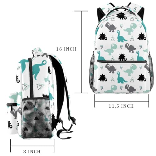 Sac à dos dinosaure vert multicolore léger pour éviter le mal de dos - 2