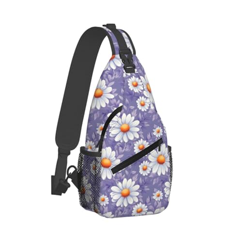 Sac à bandoulière violet marguerite homme femme | Sac à dos poitrine voyage randonnée