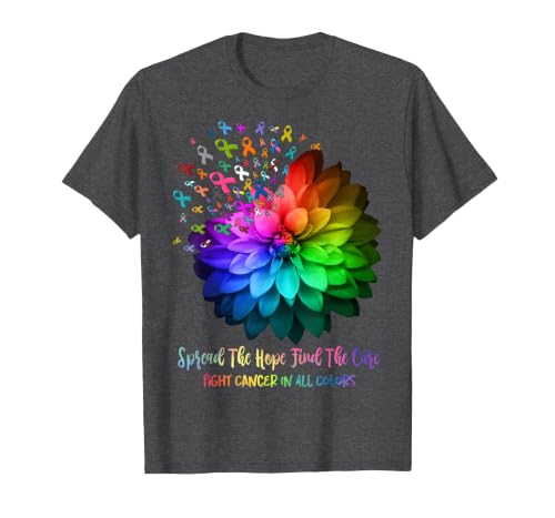 Fight Cancer in Spread The Hope Find a Cure T-Shirt, Men, Dark Heather Grey, Large