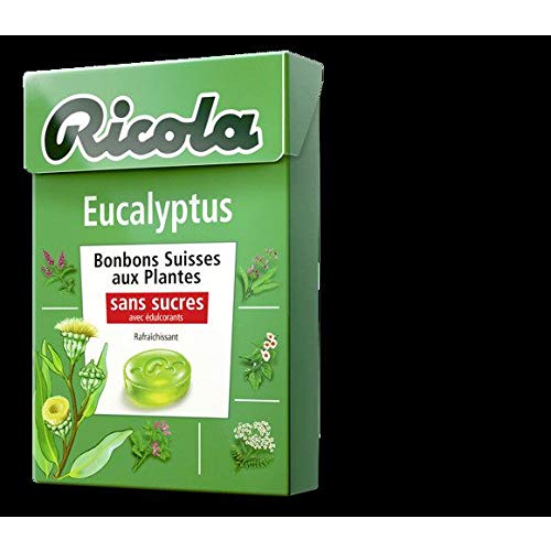 Ricola - Bonbons Suisses Aux Plantes Eucalyptus, Sans Sucres Avec Édulcorants - 50G - Lot De 4 - Prix Du Lot - Livraison Rapide En France Métropolitaine Sous 3 Jours Ouverts