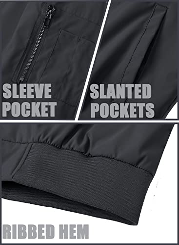 Tacvasen Men's Jacket-Slim Fit Casual Classic Thin Full Zip Softshell Jacket, Dark Grey M #TOP4