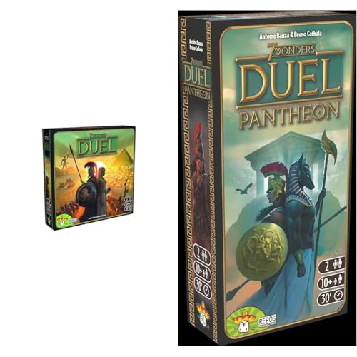 Repos Production, UNBOX NOW, 7 Wonders Duel, Grundspiel, Kennerspiel, Strategiespiel, 2 Spieler, 30+ Minuten, Deutsch + 7 Wonders Duel – Pantheon, Erweiterung, Strategiespiel, 2 Spieler, Deutsch