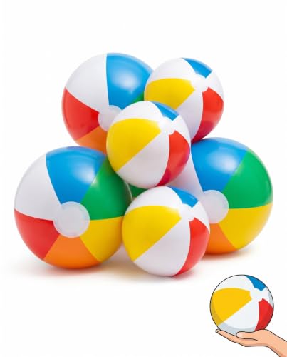 BTACGWP Pelotas de Playa Hinchables Pack 6 (3x17cm + 3x23cm) Inflables Ligeros y Resistentes para Piscina y Mar. Juegos de Agua y Juguetes de Playa para Familias BTACGWP Pelotas de Playa Hinchables Pack 6 (3x17cm + 3x23cm) Inflables Ligeros y Resistentes para Piscina y Mar. Juegos de Agua y Juguetes de Playa para Familias