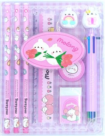 Amazon | 【RS公式】モラン Molang 文房具セット 8点 女の子 文房具