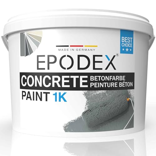 EPODEX® 1K CONCRETE PAINT | Betonfarbe Garage| Steinfarbe | 45 Farben Bunt | Wände & Böden aus Beton, Holz und Mauerstein | Abriebfest | Mengenrabatt 1-26Kg