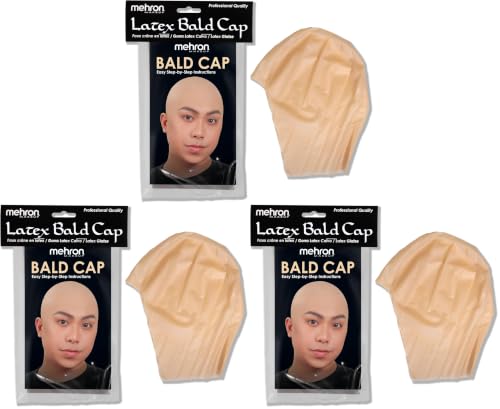 Mehron Makeup Professional Bald Cap for Adults Men & Women | Costume Bald Cap for Halloween Cosplay & Theatre (Latex) | Made in the USA