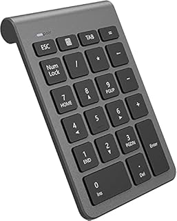 Bluetooth Numeric Keypad for Laptops, Portable Wireless Bluetooth 22-Key External Number pad with Multiple Shortcuts for Laptop, PC, Desktop, Surface pro, Notebook, etc (Cool Gray)