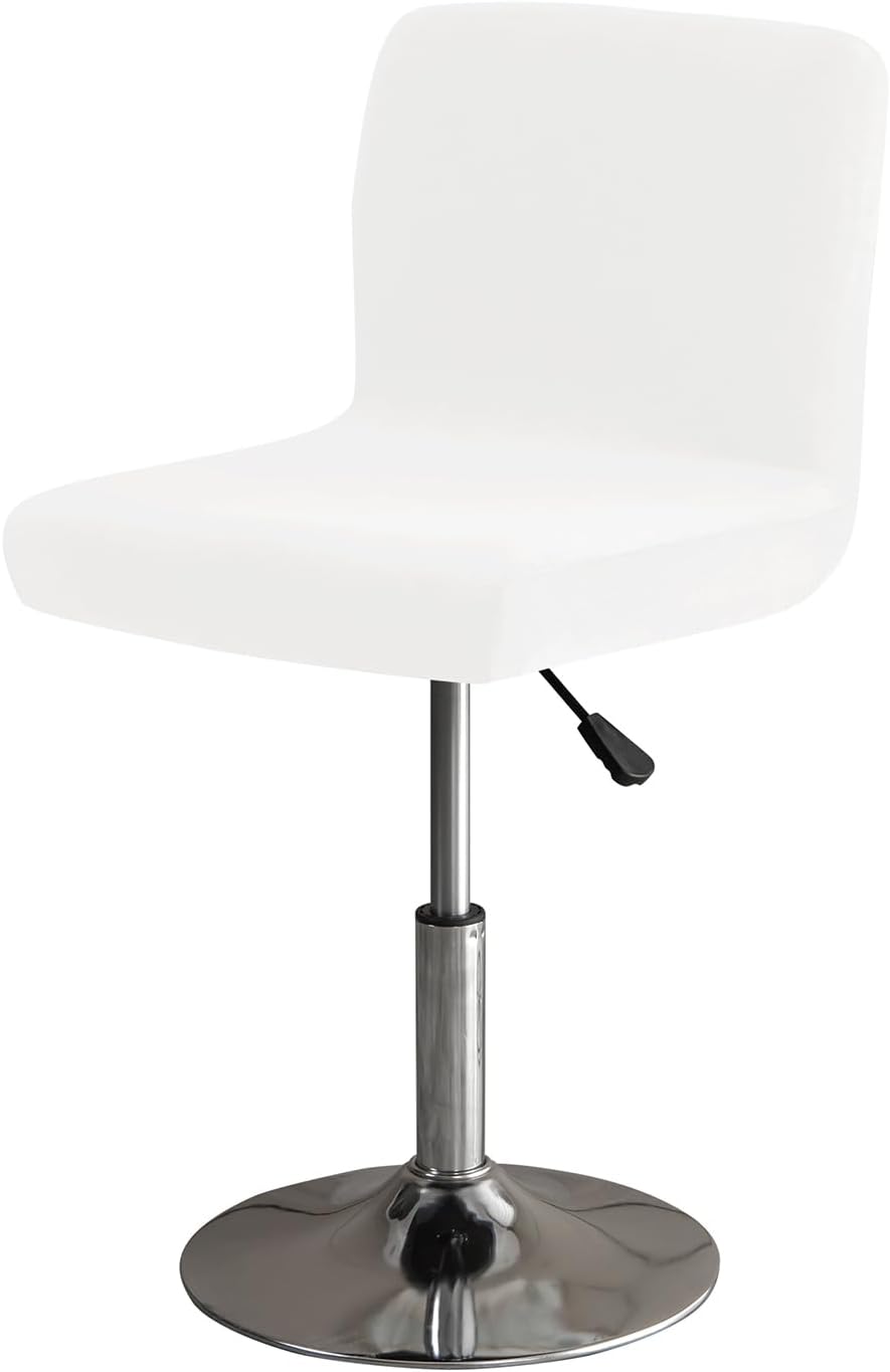Swivel Bar Chair Cover, Bar Stools Slipcovers, Swivel Barstool Chair Slipcover, Washable Bar Chair Covers, for Dining Room Cafe (White,6)