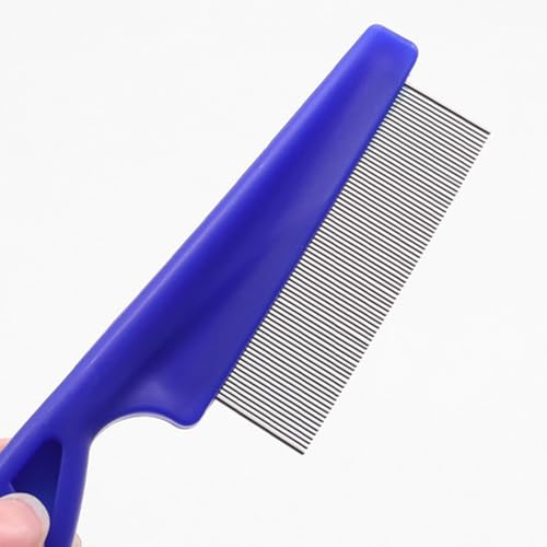 Image of Pet Flea Lice Comb Grooming Kit, 4 Pieces, Dense Toothed Comb for Lice and Fleas Removal, Dematting Tool for Small, Medium & Large Pets,Blue