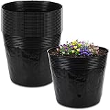 Ferrochef 20 Pcs 10 Gallon Nursery Bags 15.8 Inch Round Nursery Plant Pots Containers Soft Plastic with Drainage Holes for Large Flowers Trees Vegetables Indoor Outdoor Women Gardening Gifts, Black