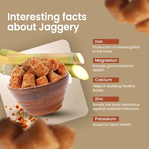Image of Pure Tree Certified Organic Jaggery Cubes Small | 1.8 Kg / 1800 g | Sugarcane Gur Cubes | Desi Gud Jaggery Cubes from Jaggery Block (No Preservatives)