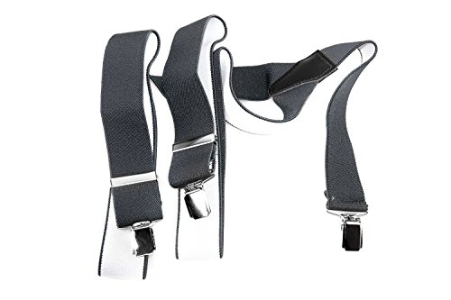 Bretelle uomo LUCIO LAMBERTI grigie con clip e