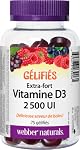 Webber Naturals Vitamine D3 2500 UI, 75 Gummies, Pour des Os et Dents Sains, et le Maintien d'une Bonne Santé
