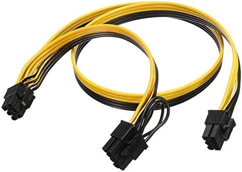 PCIE 6 Pin to 6 Pin & 8 (6+2) Pin PCI Express Power Adapter Cable Modular Power Supply Cable for Graphics Video Card 6 pin splitter PCIe (32+8) inches TeamProfitcom