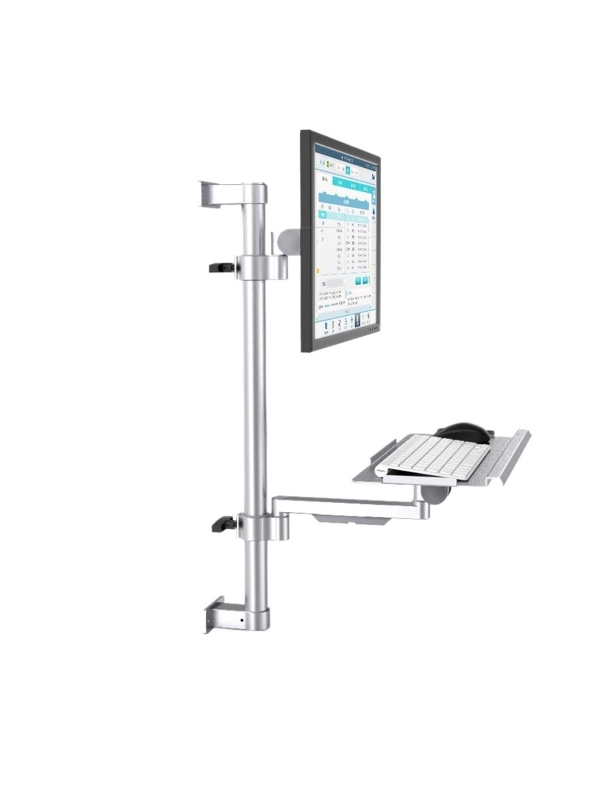 YLUPVT 38 series aluminum alloy industrial equipment double arm computer hanger monitor bracket arm keyboard integrated bracket(LJ-BLYA03)