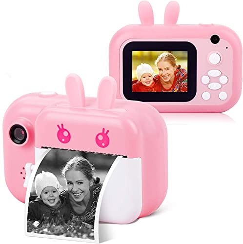 Leqtroniq 40MP Instant Digital Camera for Kids with Print Paper, Child Video Camcorder & Selfie Camera Toy 2.4 Inch Screen & 32GB TF Card (Pink)