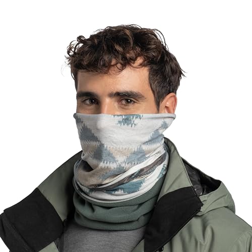 Image of Buff Polar Neck Gaiter, Cold Weather Neckwear, Thermal Insulated Fleece, UPF 50 Sun Protection, Breathable, Ticez Silversage, Adult Size
