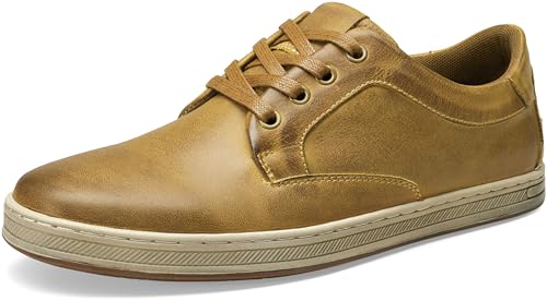 Top 10 Best Casual Shoes for Jeans: Stylish Comfort Guide 12 Jousen Men's Fashion Sneakers Leather Retro Casual Shoes for Men Breathable Dress Mens Sneakers (AMY5100A Brown 11)
