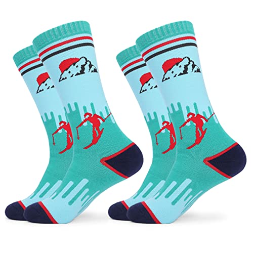 [Generic] 【Smart-Bear】W502 スポーツソックス プロ用スキーソックス 子供用 厚手のニット 冬用 登山 遠足 スポーツソックス 男の子 女の子 2足入り (S( 7 - 12歳), B)