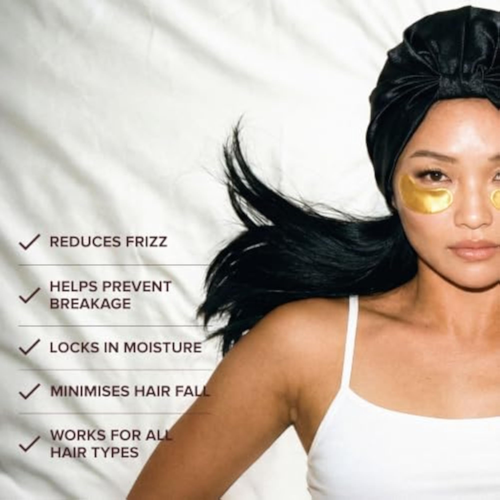 Single-Lined Silk Satin Hair Wrap Bonnet for Women