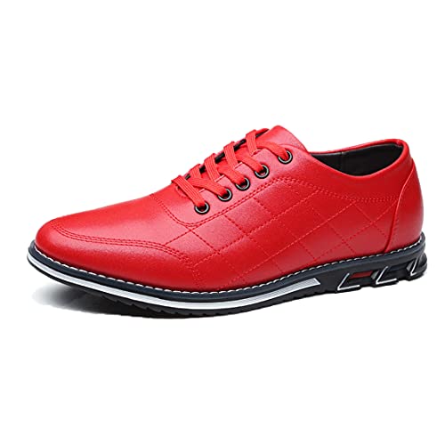 Veslexth Men Casual Driving Sneakers Loafers Breathable Comfort Walking Wing Tips Lace Up Luxury Leather Shoes for Male Business Work Office Dress Outdoor