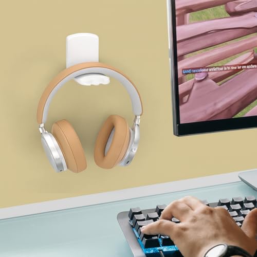 Asonen 2 Pack Compact Foldable Headphone Stand, Under-Desk Headset Holder with Non-Slip Silicone Pad, Adhesive Hook Mount for Gaming & Office Headphones - Image 7