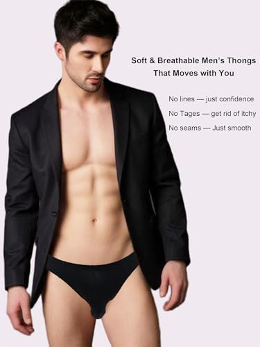 Men's Underwear Thongs and G Strings, Breathable Men G String for Man,Fitted Size,Bulge Pouch,Stretchable2