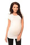 Purpless Maternity Plain Cotton Top Pregnancy T-Shirt Tee for Pregnant Women 5010 (6, White)