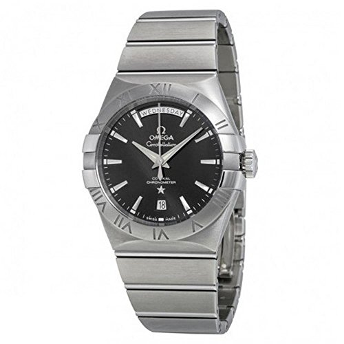 Omega Constellation Day Date Automatic Black Dial Stainless Steel Mens Watch 123.10.38.22.01.001