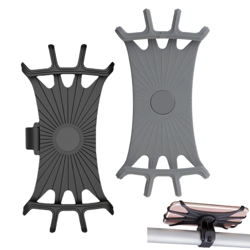 YIPFEN Soporte Universal para Móvil en Bicicleta y Moto, Soporte Móvil Bici de Silicona Gruesa, 360° Giratorio, Desmontable, Compatible con Smartphones de 4,5-7,0 Pulgadas