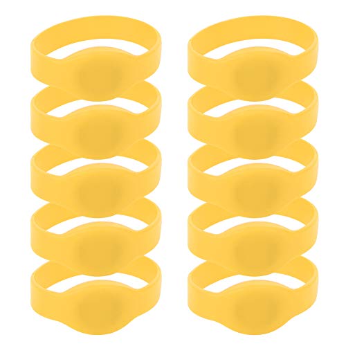 Pulsera, Tarjeta IC Impermeable 10pcs 13.56MHz Madrefera Pulsera de Control de Control de Control de Silicona para natación. (Yellow)