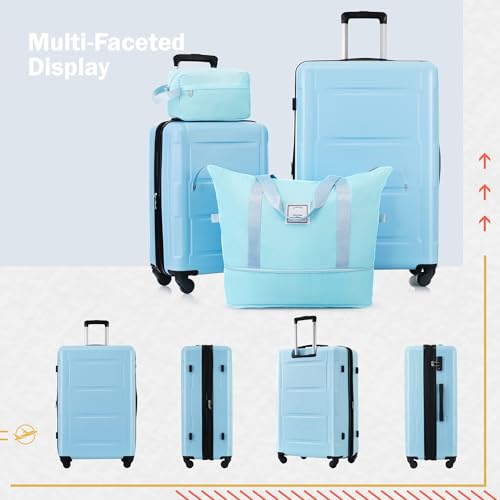 2 Piece Luggage Set with Bags Expanable Spinner Wheels ABS Lightweight Suitcase with TSA Lock 20inch+24inch3