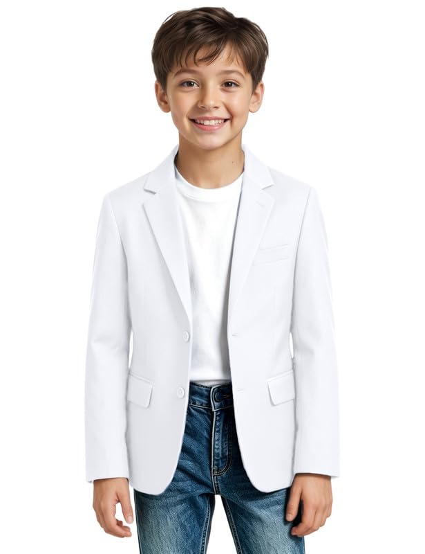 Image of Visaccy Boys Suit Jacket Toddler Formal Blazer Slim Fit Sport Coat for Kids