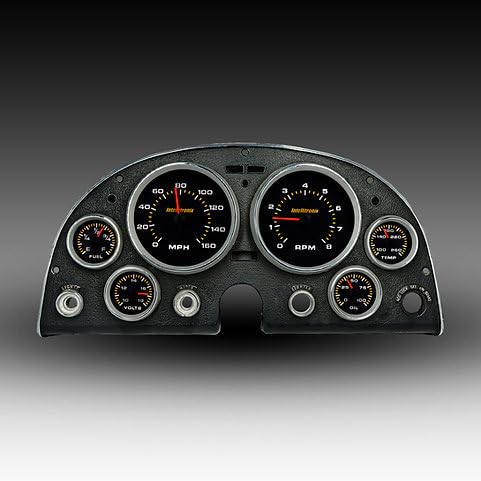1963-1967 Chevy Corvette Analog Gauge Cluster Replacement, Black Faceplate, GPS Speed, Water & Oil Press Sending Units Included AP2000-S9020