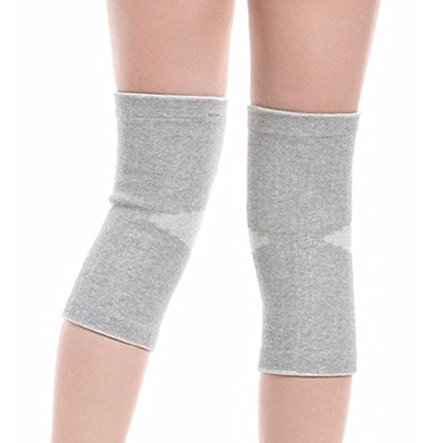 Image of JUMISEE (One Pair) Bamboo Fabric Knee Sleeves For Knee Support, Circulation Improvement & Pain Relief,Sport Compression For Running, Pain Management, Arthritis Pain Women & Men (Gray, X-Large)
