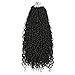 5packs NEW Goddess Locs Crochet Hair 18 Inch River Fauxs Locs Wavy Crochet With Curly Hair In Middle And Ends (18 inch, 1B)