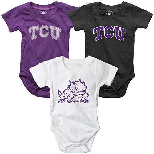Wes And Willy Infant Tcu Texas Christian Bodysuits 3 Pack Organic Cotton Set (18 M) #TOP18