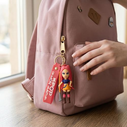 Image of Wanna Party Korean Pop Demon Hunterz Cartoon Keychains, Mira Keychain for Boys and Girls, Cute Backpack Key Chain Accessories Wristlet chain Return Gift Items for Boys & Girls