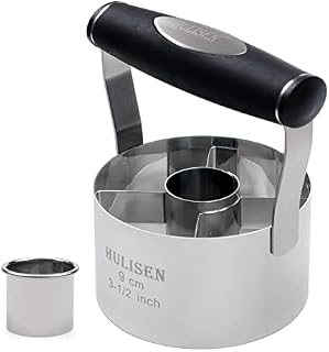 HULISEN Doughnut Cutter, Round Donut Cutter with Soft Rubber Handle, Bonus Small Biscuit Cutter, Professional Baking Dough Tools