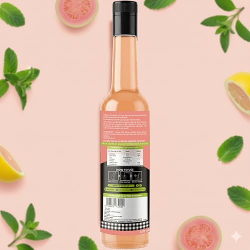 Image of VISTEVIA Gua-Waah! Sugar-free Guava Punch Syrup,Diabetic And Keto Friendly - Sweetened Naturally With Stevia,Made With Real Pink Guava Pulp Not Flavour And Colour - (479G ) Serves 25-30 Glasses
