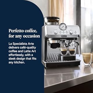 De'Longhi La Specialista Metal Barista Pump Espresso Machine, Bean to Cup Coffee and Cappuccino Maker, EC9155.MB, 1450W, Silver