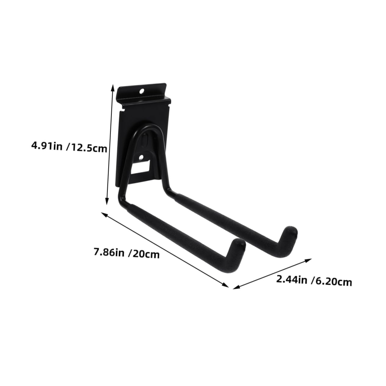 Vaguelly Ganchos de Garaje Resistentes de Hierro Negro, 2 Piezas, 8 Pulgadas, para Pared, Ideales para Colgar Herramientas Garaje