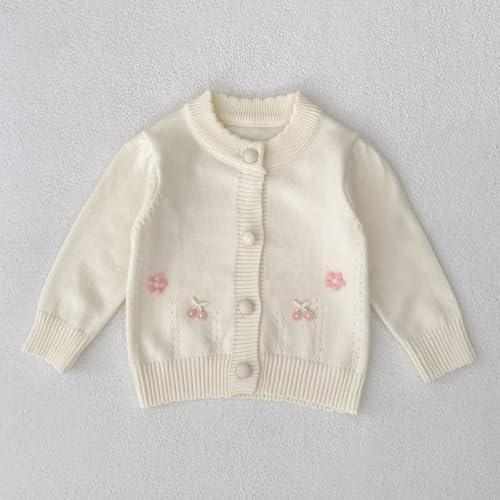 Girls Cute 3D Flower Knit Cardigan Long Sleeve Crewneck Sweater Solid Button Down Jacket Aesthetic Trendy Clothes2