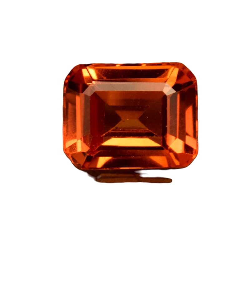 Saphir orange naturel 9x7x5mm gemme facettes pour bague et collier