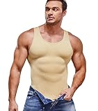 SOLCYSX Compression Shirt for Men Slimming Undershirt Body Shaper Tank Top for Gynomastica Sleeveles